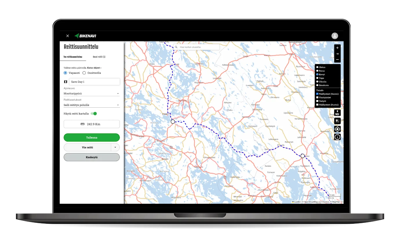 Bikenavi route planning app