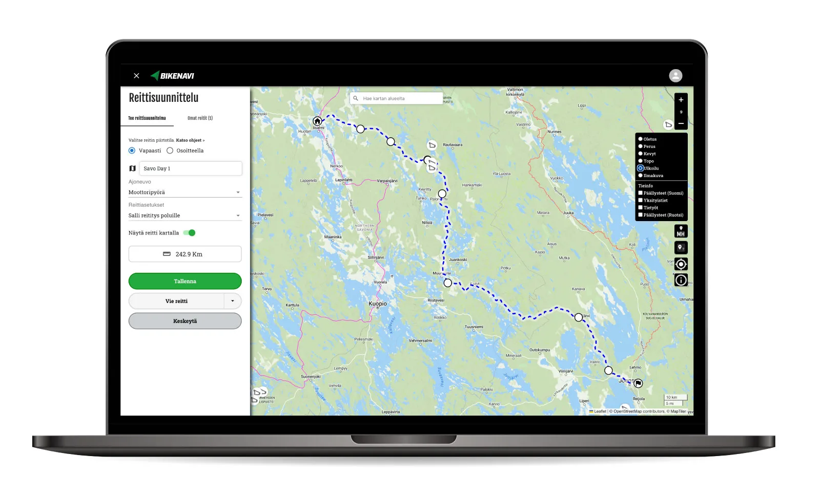 Bikenavi route planning app