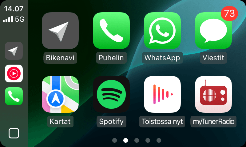 CarPlay valikko